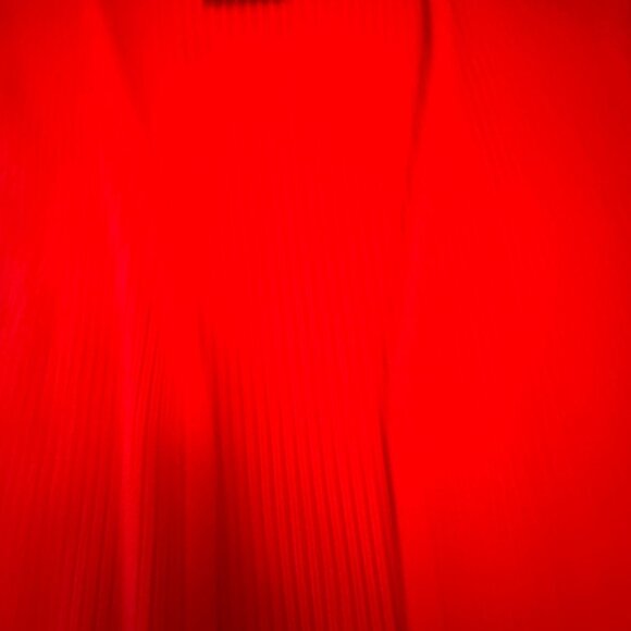 Curvy Knits Vintage 1980s Red Long Line Open Front Vest Pockets Size Small - Picture 2 of 4